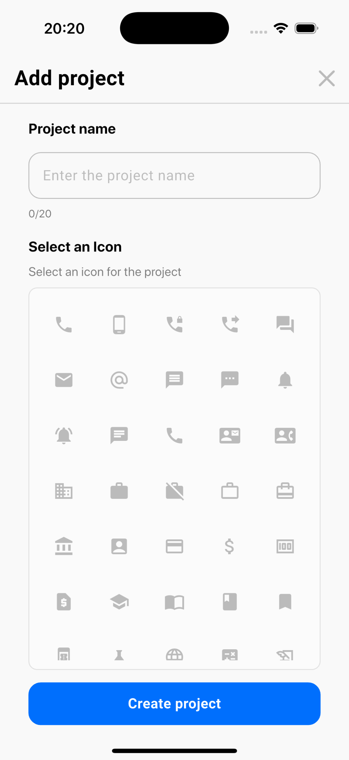 Creating project